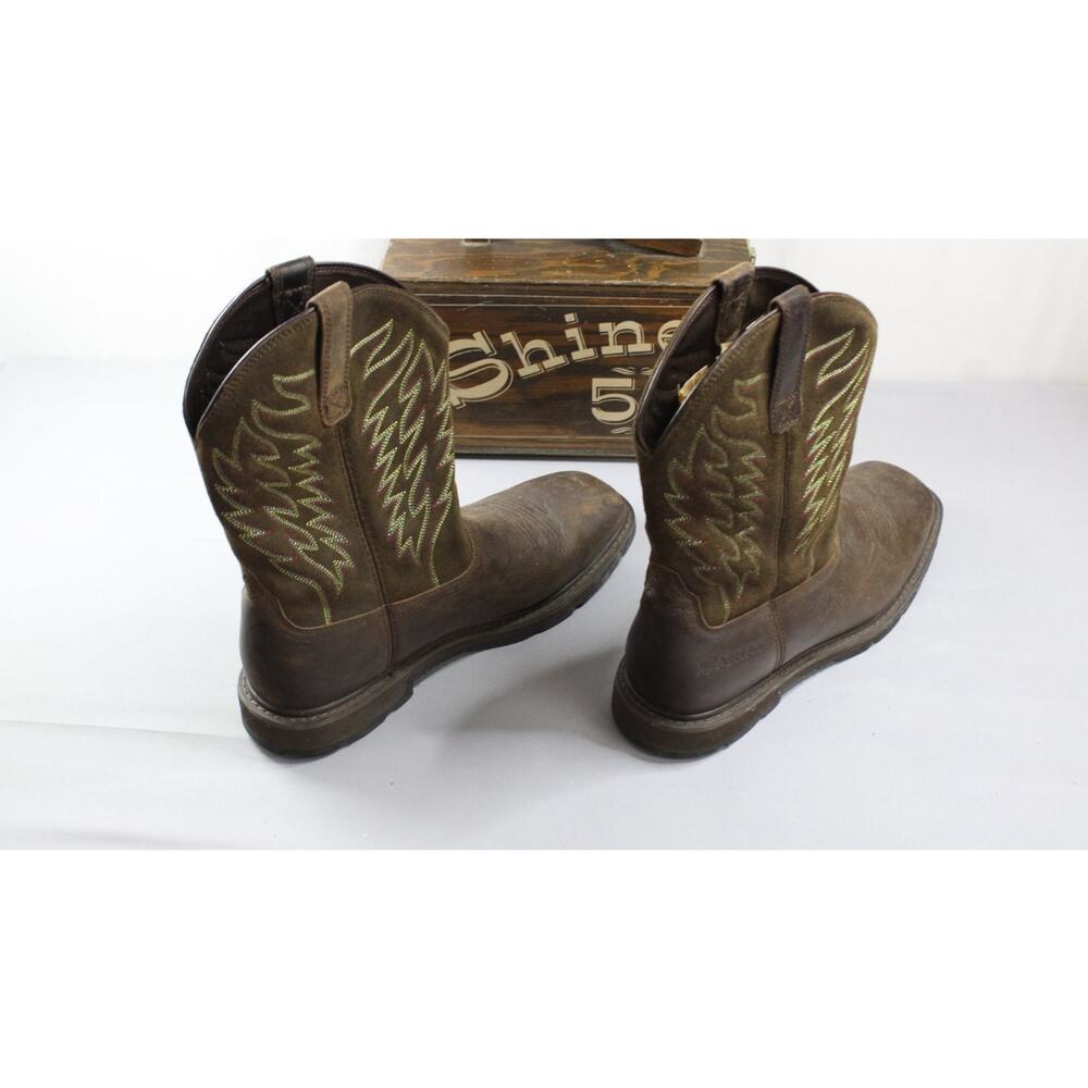 Ariat Work Hog Mens Size 11 Brown Western Boots Square Toe Profile leather - Picture 4 of 9
